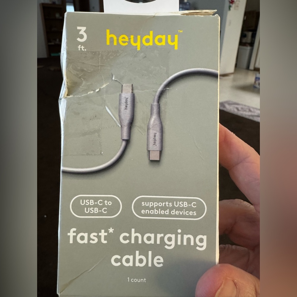 Heyday Gray Fast Charging Cable USB-C to USB-C